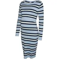Mamalicious Strikkjole 'MLEsrin' navy / lyseblå / hvid