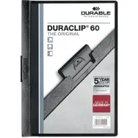 Durable DURACLIP 60 - Klemmefil - for A4 (210 x 297 mm) - kapacitet: 60 ark - sort med transparent frontdække