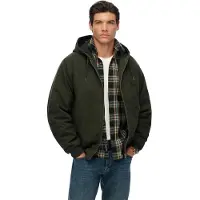 Superdry Superdrytil mænd. M5012234A Grøn Canvas Surplus hættejakke (S), Casual, Bomuld