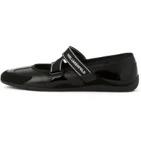 Karl Lagerfeld Ballerinasko med rem sort / hvid