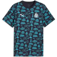 Puma Olympique de Marseille FtblCulture All-Over Print Tee Men, Sport, Navy/White, M