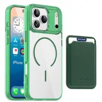 Mtp Products iPhone 17 Pro MagSafe Cover med kortholder - grøn / gennemsigtig