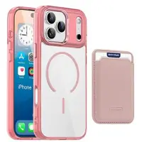 Mtp Products iPhone 17 Pro MagSafe Cover med kortholder - pink / gennemsigtig