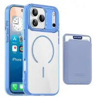 Mtp Products iPhone 17 Pro MagSafe Cover med kortholder - blå / gennemsigtig