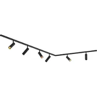 QAZQA Moderne skinnesystem med 6 spots sort 1-faset - Slimline Uzzy