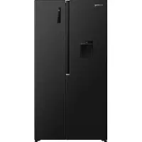 Gorenje Side by side NRS917E41BXWD H247B, Fritstående, Amerikansk dør, Sort, 2 dør(e), Berøring, LED