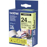 Brother TZEC51 Black on Yellow Roll (2.4cm x 5m)