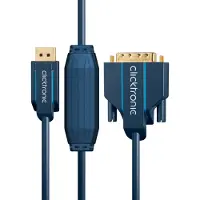 ClickTronic 70729, 2 m, DisplayPort, DVI, Guld, Kobber, Blå