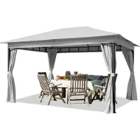 TOOLPORT 3x4m, havepavillon, inkl. 4 sidegardiner, stone