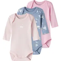 Name it Bodyer l/æ - Noos - NbfBody - 3-pak - Endless Sky/W/Ball - - 74 - Body L/Æ