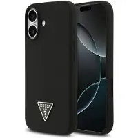 GUESS MagSafe-etui med trekantlogo i silikone til iPhone 17 - Sort