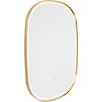 QAZQA Badeværelsesspejl kobber inkl. LED 3-trins dæmpbar med touch oval - Miral