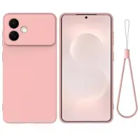 Mtp Products Samsung Galaxy S26 Edge Flydende silikone cover med håndrem - Pink