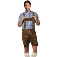 Partychimp Brune korte lederhosen