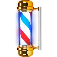 Activeshop loftbelyst skilt til barber shop BB-02, guld, stor