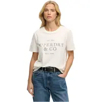 Superdry Superdrytil kvinder. W1011853A Luxe T-shirt cremehvid (M), Casual, Bomuld, Korte ærmer
