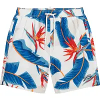 Superdry Superdrytil mænd. M3010232A Genbrugt badedragt med Hawaii-print hvid (XL), Badetøj, Genanvendt polister, Bæredygtig