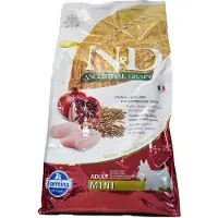 Farmina N&D Low Grain Kylling og Granatæble Adult Mini - 7 kg
