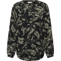 Kaffe Bluse 'Pollie' oliven / sort