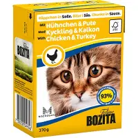 Bozita kylling med kalkunstykker i sauce vådfoder til katte