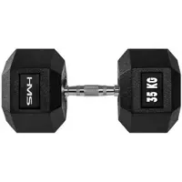 HMS hex-dumbbell, Hex Pro gummieret, 1 x 35 kg