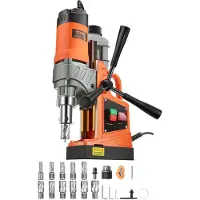 Vevor magnetisk boremaskine, 1450W motor 1,6 tomme borediameter, 2810 lbf bærbar elektrisk magnetboremaskine, med 11 kernebor, 850 o/min hastighed, boremaskine til metaloverflader, boligforbedringsind