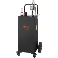 Vevor Brændstofbeholder, 35 gallon, benzintank på 4 hjul, med manuel overførselspumpe, benzin diesel brændstofbeholder til biler, plæneklippere, ATV'er, både, mere, sort