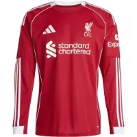 Adidas Liverpool Hjemmebanetrøje 2025/26 Lange Ærmer - , størrelse Small
