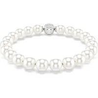 Swarovski Armbånd 'Matrix' sølv / perlehvid