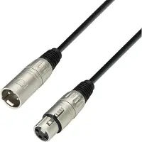 Adam hall 3 Star, XLR (3-pin), Hanstik, XLR (3-pin), Hunstik, 6 m, Sort, Sølv