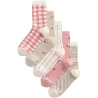 Next Sokker lysebeige / brokade / gammelrosa / hvid