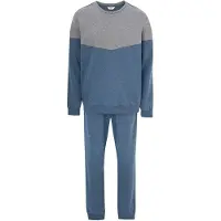 Dagi Pyjamas lang blå-meleret / grå-meleret