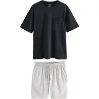 Next Pyjamas kort lysegrå / sort