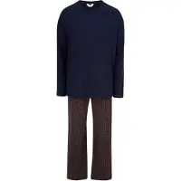 Dagi Pyjamas lang navy / mørkebrun