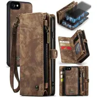 CASEME iPhone 7/8/SE (2020)/SE (2022) 008 2-i-1 Multifunktionel Pung - Brun