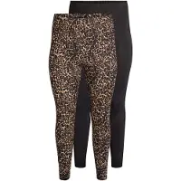 Zizzi Leggings lysebrun / mørkebrun / sort