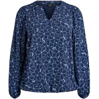 Zizzi Bluse 'Cabine' navy / hvid