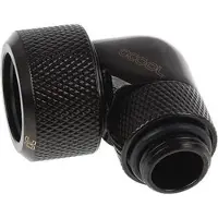 Alphacool Eiszapfen 16 mm HardTube compression fitting 90° rotatable G1/4 - Flydende kølesystems kompresseion vinklet fitting - dyb sort