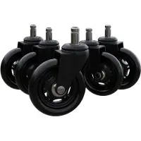 Desire2 2 stolehjul 22 mm 5-pak / hjul til kontorstol / bløde gummihjul til kontorstol