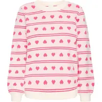 Ichi Pullover 'IHBrielle' creme / pink / lys pink