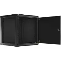 Lanberg WF01 Series - Rack kabinet - flad pakke - vægmonterbar - sort, RAL 9004 - 12U - 19