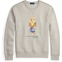 Ralph Lauren Polo Ralph Laurentil mænd. 710P04977002 Fleece-sweatshirt med grå polobjørn (L), Casual, Bomuld