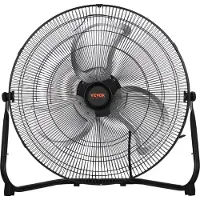 Vevor Gulvventilator, 3 hastigheder Højhastigheds Kraftig 20 tommer Industriventilator, 4800 CFM 360° Justerbar Hældning 21,33 ft/sek Luftstrøm Stor Metalventilator, Til Hjemmet, Fitnesscenter, Kontor