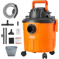 Vevor Shop-støvsuger til våd og tør brug, 5 gallon våd/tør støvsuger med 6 peak hk, kraftfuld sugeevne med blæserfunktion og tilbehør, 2-i-1 fugemundstykke, lille værkstedsstøvsuger, perfekt til tæppe