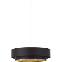 QAZQA Moderne pendellampe sort 50 cm 3-lys - Drum Duo