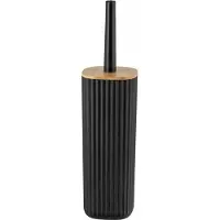 Wenko Rotello, Toiletbørste & holder, Sort, Bamboo, Plast, 360 mm, 10 cm, 7,5 cm
