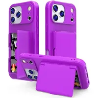 Mtp Products iPhone 17 Pro Hybrid Cover med Spejl og Kortholder - Lilla