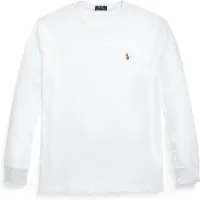 Ralph Lauren Polo Ralph Laurentil mænd. 710760121002 Custom Slim Fit bomulds t-shirt hvid (XXL), Casual, Lange ærmer