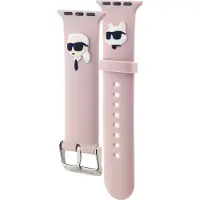 Karl Lagerfeld 3D Rubber Karl&Choupette Heads rem til Apple ur 42/44/45/49mm - pink