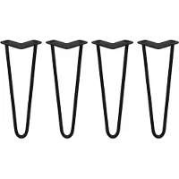 MonsterShop 4 x 14" hårnåleben - 2-benet - 12 mm - sort